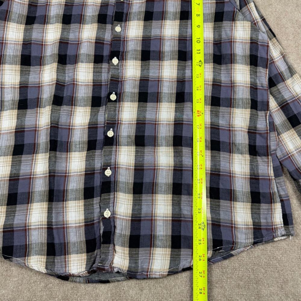 CP Shades Plaid Button-Down Shirt in Blue, Black & Cream - Picture 3 of 9